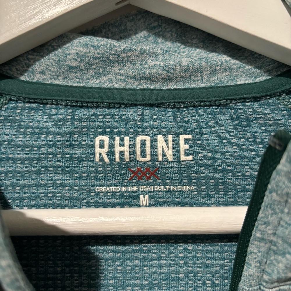 RHONE Celliant Seamless Quarter Zip Long Sleeve Shirt Pullover Medium Blue Teal - Picture 4 of 6